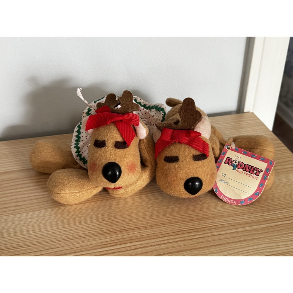 Rhonda Reindeer Hallmark Burger King Plush 1984 Set Of 2 Rodney & Friends Tags